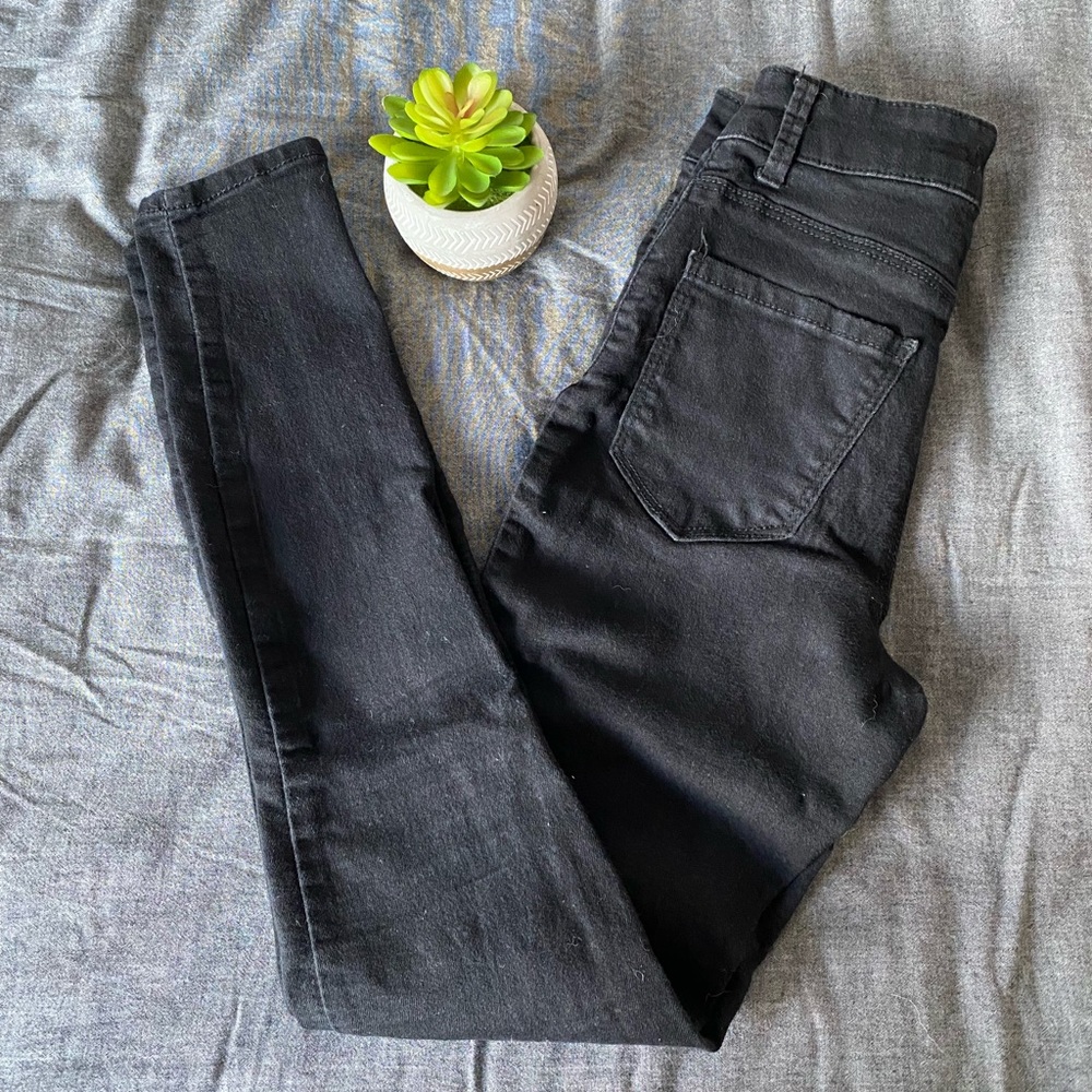 High Rise Black Skinny Jeans